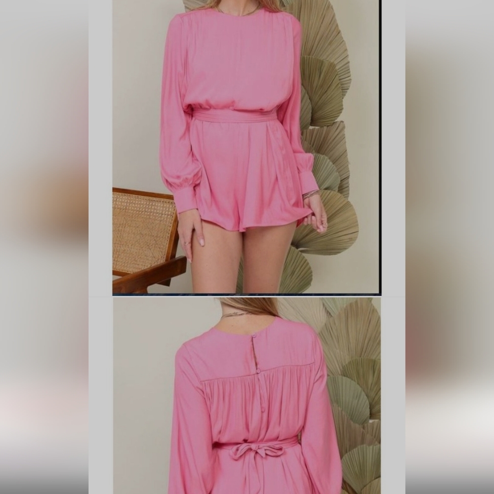Pink Long Sleeve Romper
